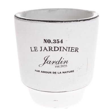 Recipient ceramic de ghiveci Le jardinier, alb, 14,5 x 16 cm