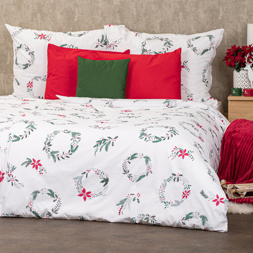 Lenjerie de pat din bumbac 4Home Christmas Holly, 140 x 220 cm, 70 x 90 cm