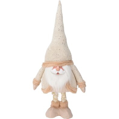 Decorațiune de Crăciun Moș Crăciun, picioare telescop., 112 cm , auriu / crem