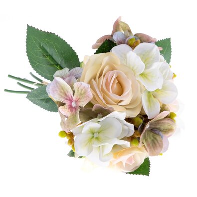 Bukiet sztuczny Róże z hortensją, beżowy