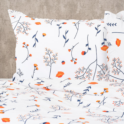 Lenjerie de pat 4Home Floret, din bumbac alb, 140 x 220 cm, 70 x 90 cm