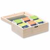 Kesper 57902 Organizer na herbatę bambusowy, 6 przegródek, biały, 21,5 x 16 x 9 cm