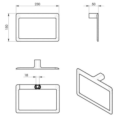 GEDY PI7087 Pirenei тримач для рушників 23 x 15 см, золото