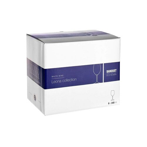 Banquet Набір келихів для білого вина з 6 предметів LEONA, 340 мл