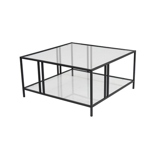 Couchtisch Uranus Black mit transparentem Glas