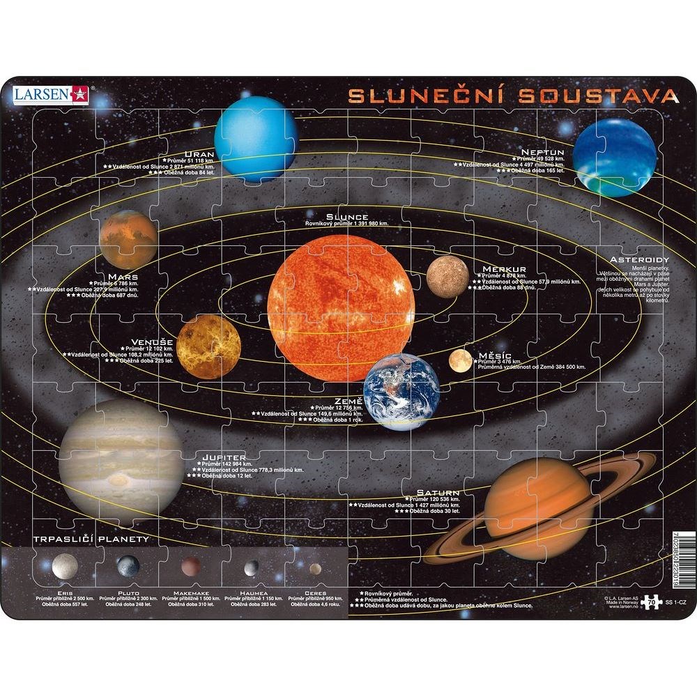 Larsen Puzzle Sluneční soustava, 70 dílků