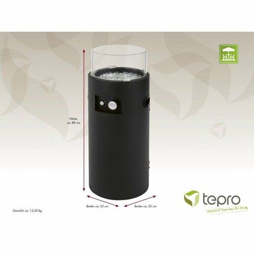 Riverton Focar rotund pentru gaz Ø 35 cm TEPRO3322 , 35 x 35 x 88 cm