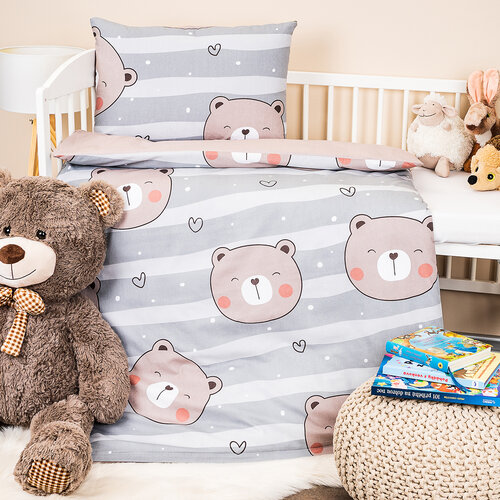 4Home Bawełniana pościel dziecięca do łóżeczka Little bear, 100 x 135 cm, 40 x 60 cm