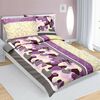 Bellatex Flanelov posteljnina Puzzle siva / roza,140 x 200 cm, 70 x 90 cm