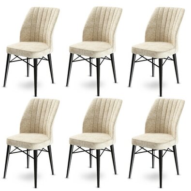Set de scaune de sufragerie Flex Cream, 6 buc.