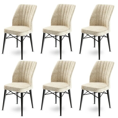 Set de scaune de sufragerie Flex Cream, 6 buc.