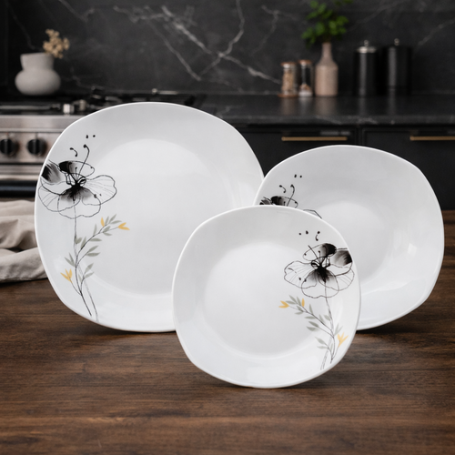 Arôme Home 18-delni jedilni set Črni mak