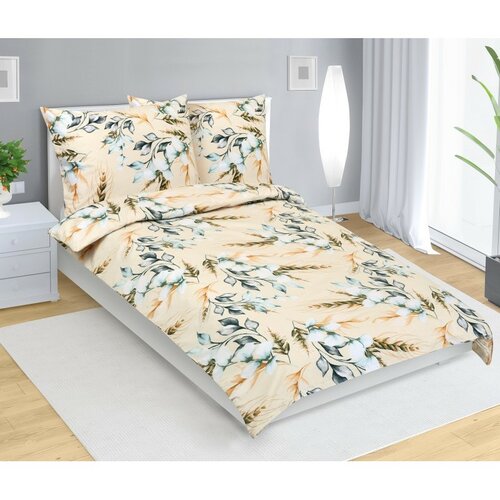 Bellatex Bavlněné povlečení Klas béžová, 140 x 200 cm, 70 x 90 cm