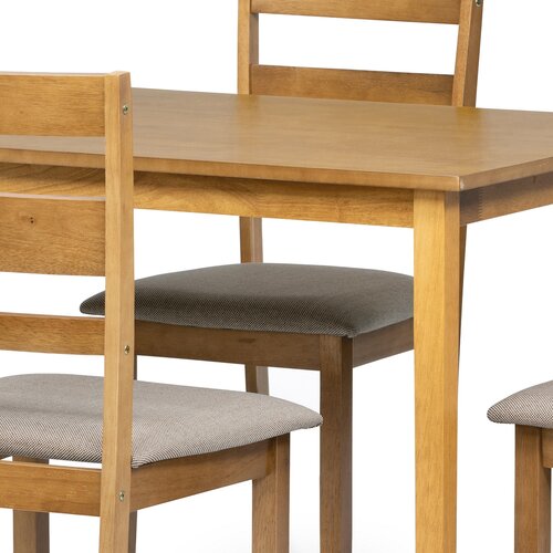 Jedálenský set z masívu so 4 stoličkami, 120 x 75 x 75 cm, hnedá