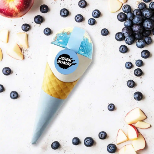 Bohemia Gifts Šumivá bomba do vany v kornoutu -Borůvky, jablko a skořice