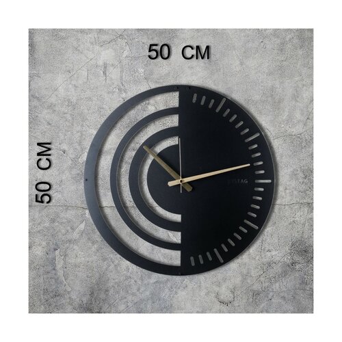 Zegar ścienny Chrono Black, 50 x 50 cm