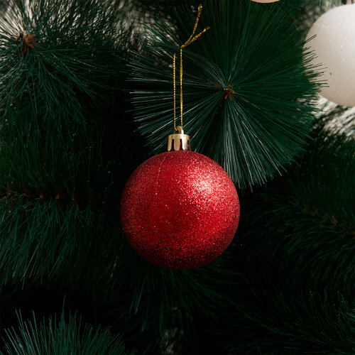 4Home Sada vánočních ozdob Noel 100 ks, stříbrná a červená