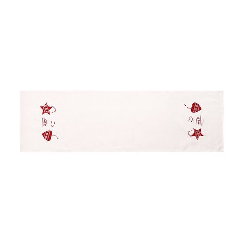 Vianočný behúň Xmas decorations, 40 x 140 cm, biela