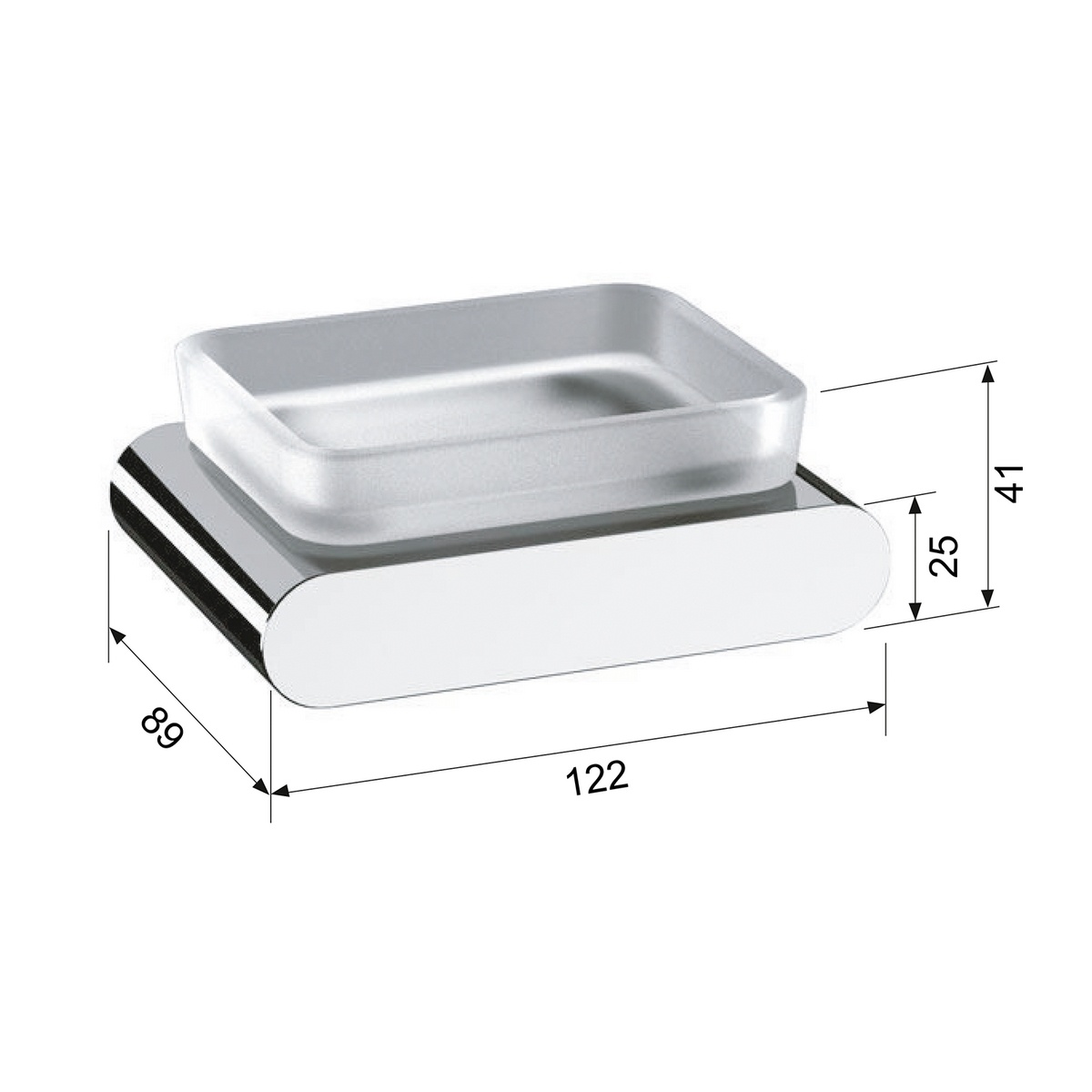 SAPHO RF002/15 Flori szappantartó, fekete matt/, tejes üveg termék 2. képe