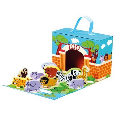 Bino Reisekoffer mit Tieren ZOO, 28 x 24 x 11 cm