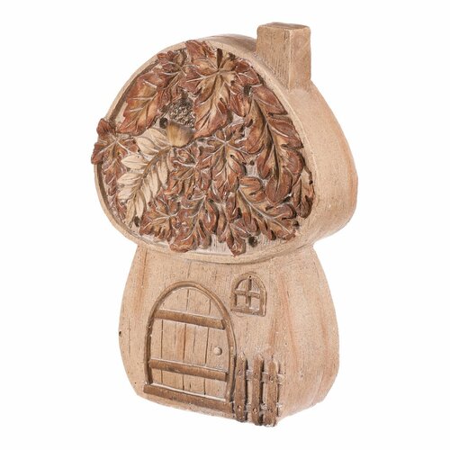 Jesenná dekorácia Hríbový domček s osvetlením, 24 x 10 x 32 cm, magnézium, imitácia dreva