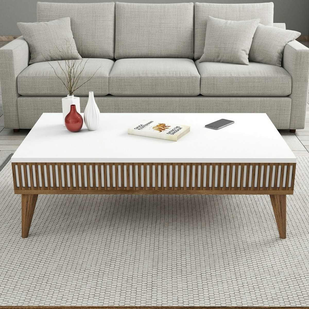 Konferenčný stolík Mila White and Walnut