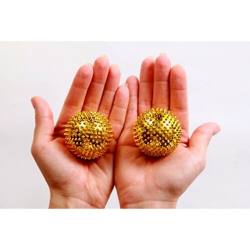 Bile de acupresură cu magneţi, auriu, diam. 4,5 cm