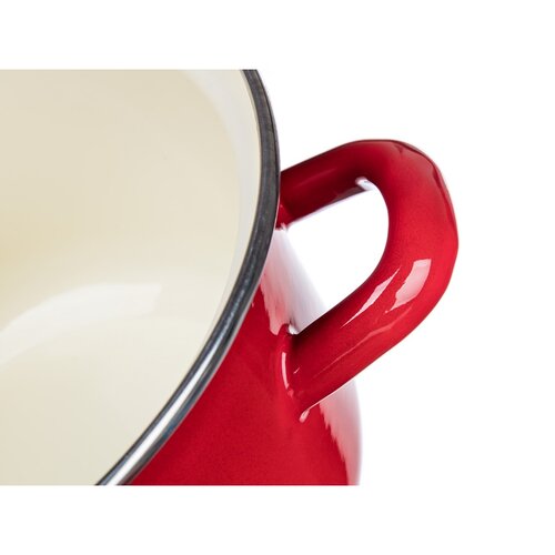 Banquet Emailed pot with lid Milton red, 16 cm, 2l