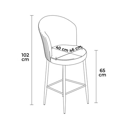 Alte Cappuccino és Chrome bárszék szett, 6 db