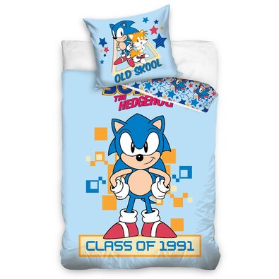 Дитяча бавовняна постільна білизна Ježek SonicClass Of 1991, 140 x 200 см, 70 x 90 см