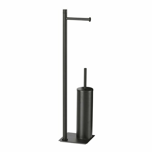 GEDY TR3214 Trilly állvány WC-papír tartóval és WCkefével, szögletes, fekete matt
