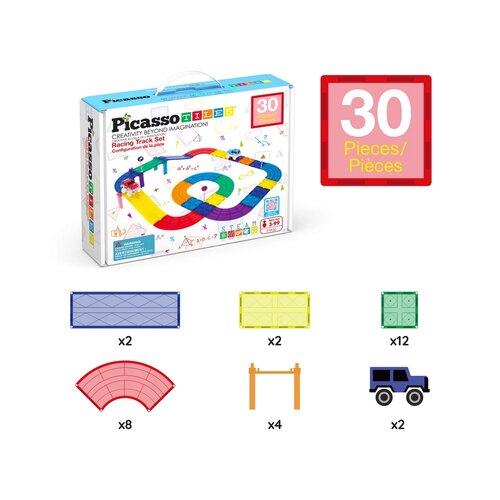 PicassoTiles magnetická autodráha 30 ks