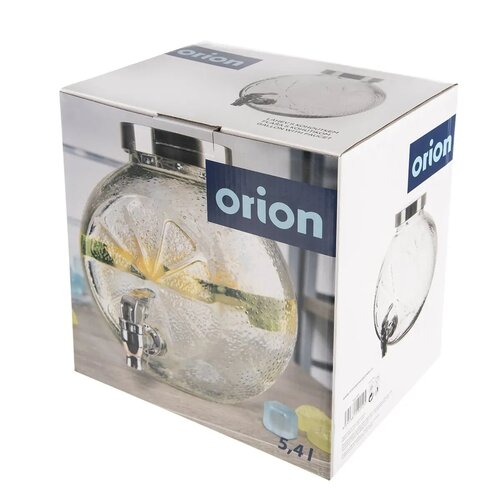 Recipient de sticlă Orion + robinet Citrus, 5,4 l