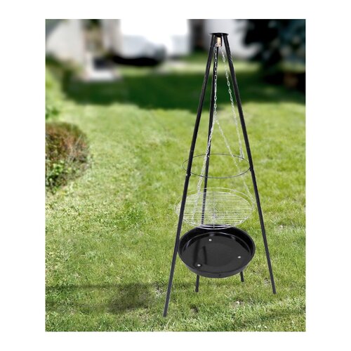 Holzkohlegrill mit Dreifuß, 70 x 152 cm