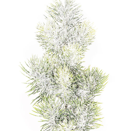 Fenyő műhavas ág csillámporral, 55 cm