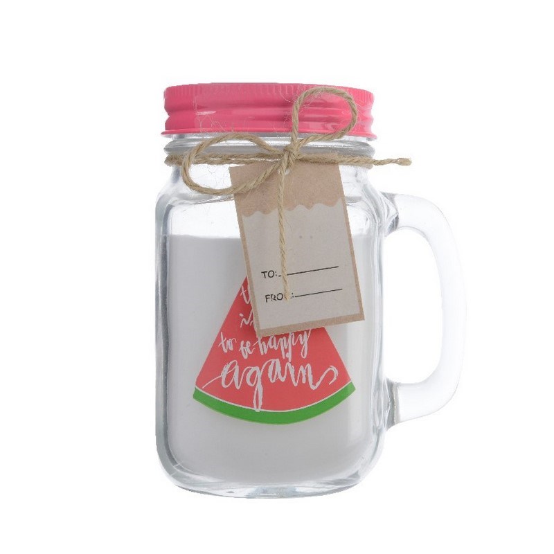 Sviečka v skle Džbánok ružová, 13,5 cm