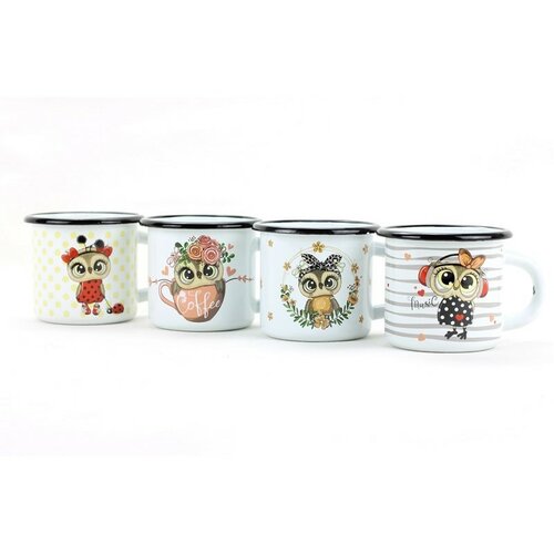 Cană emailată Belis Bufniță coffee, 7 cm, 0,25 l