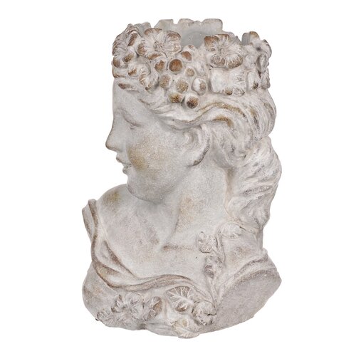 Cap de femeie din beton Bysta, diametru 23 cm, 23x 17 x 30 cm