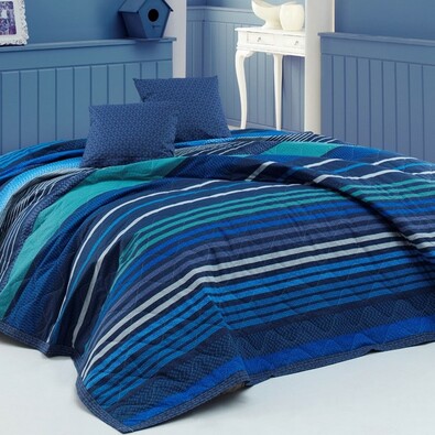 Cuvertură de pat BedTex Marley, albastru, 220 x 240 cm, 2x 40 x 40 cm