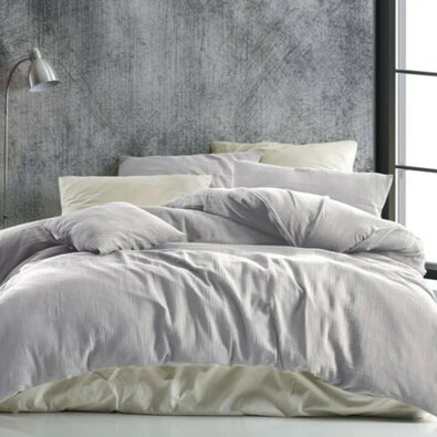 Kvalitex Muslin posteljnina svetlo siva, 140 x 200cm, 70 x 90 cm