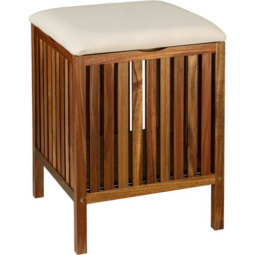 Wenko Badezimmerhocker aus Akazienholz Fondi, 52 x 39 x 39 cm