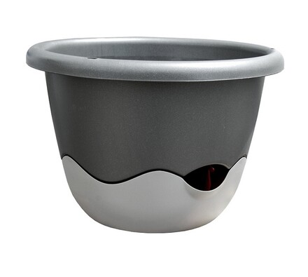 Plastia Samozavlažovací květináč Mareta šedá , pr.30 cm