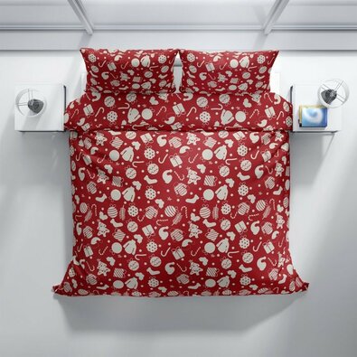 Bombažna posteljnina Božič v Italiji, 140 x 200cm, 70 x 90 cm