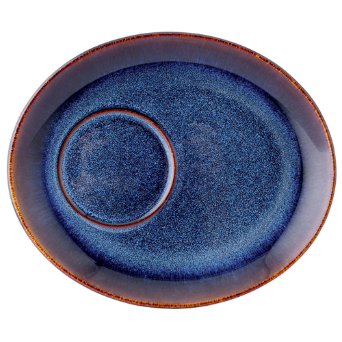 Altom Ceramiczny kubek z spodkiem Reactive Navy Blue 310 ml