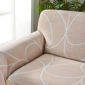 4Home Spannbezug für Sessel Abstract beige, 90-140 cm + gratis Kissenbezug