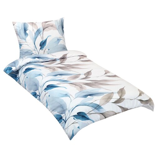 Bellatex Satinbettwäsche Herbst Blau, 140 x 220 cm, 70 x 90 cm