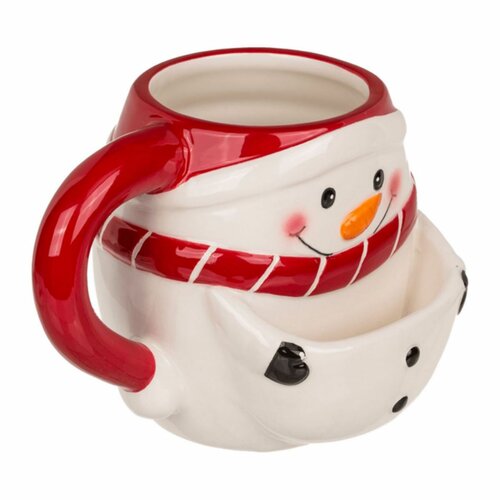 Hrnček s kapsou na sušienky Snehuliak, 400 ml