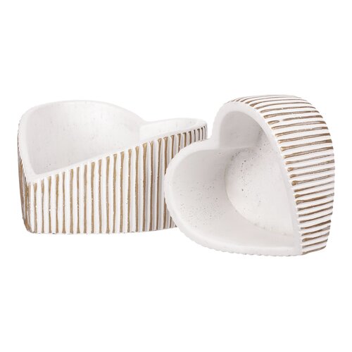 Set of concrete bowls in the shape of a heart, 2pcs