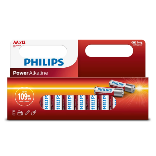 Philips Baterie AA 1,5 V Power Alkaline, 12 ks