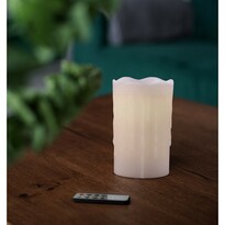 Vosková LED sviečka s diaľkovým ovládačom, 8 x 12,5 cm